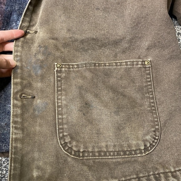 Vintage Carhartt C58 CHT Brown Blanket Lined Chore Barn Jacket Size Large - Picture 7 of 10